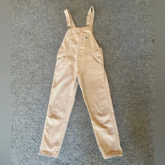 Carhartt WIP Bib Overalls - Dusty Hamilton Brown Size Small - Picture 6 of 9